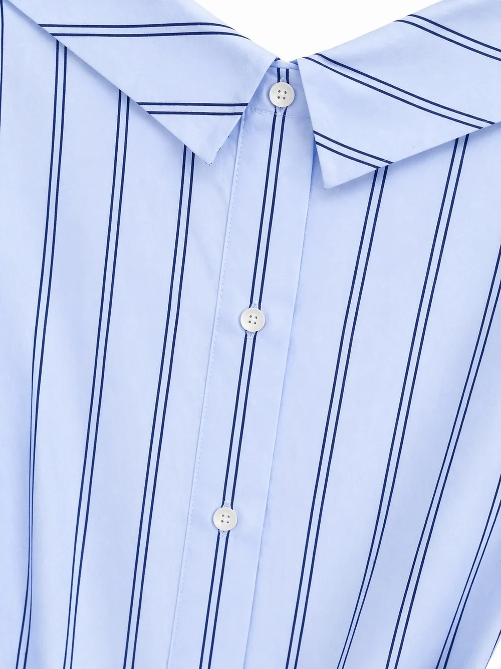 Banana Republic Blue Stripe Belted Tunic Top L NWT | Tailored Workwear Chic - Picture 6 of 16